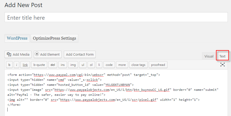New Post to Add PayPal Button in WordPress