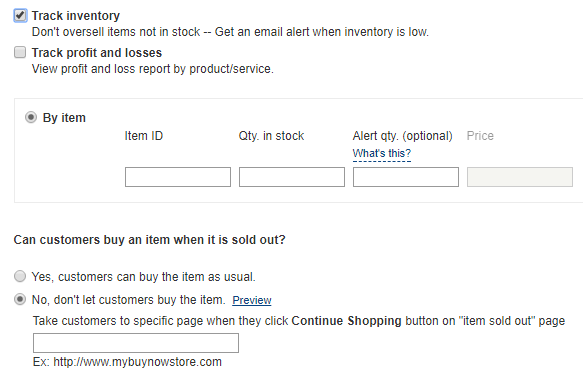 PayPal Inventory