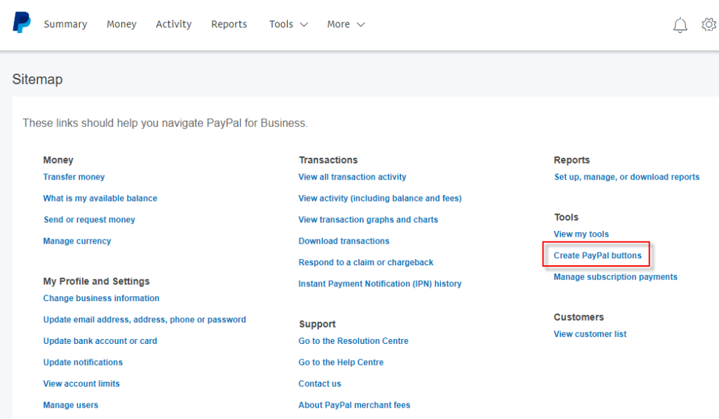 PayPal Tabs - Options