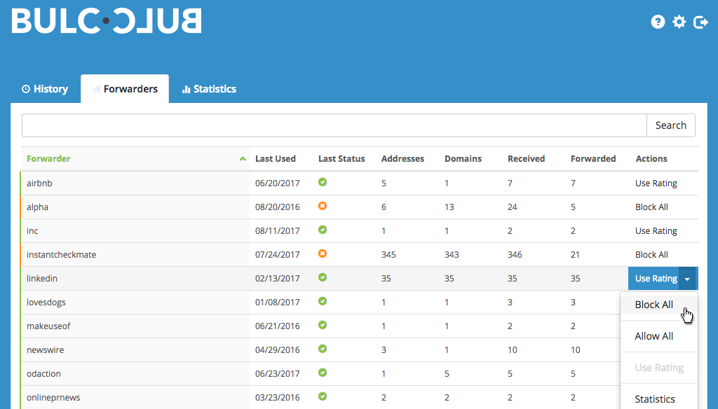 Bulc Club history tab