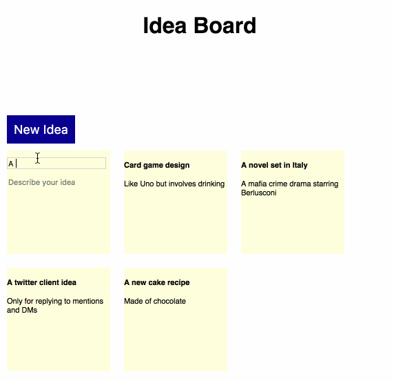 A demo of the Idea board app