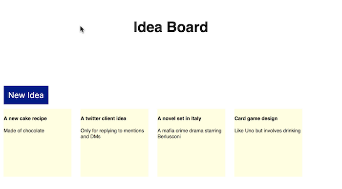 New Idea button