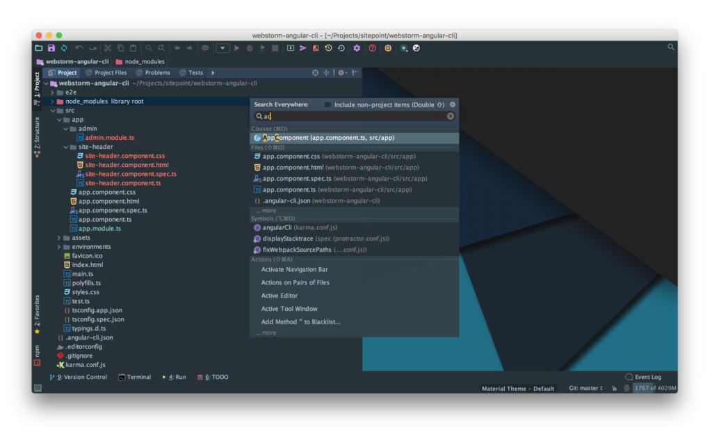 WebStorm and Angular: Search everywhere