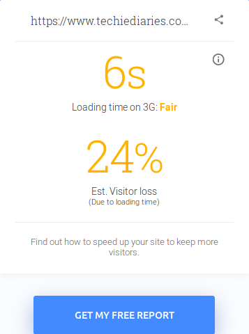 Google’s Test My Site: Loading time