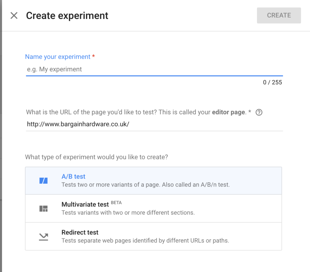 Setting up the experiment