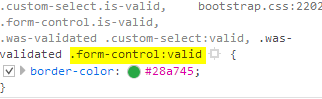 Bootstrap validation classes in the browser’s developer tools