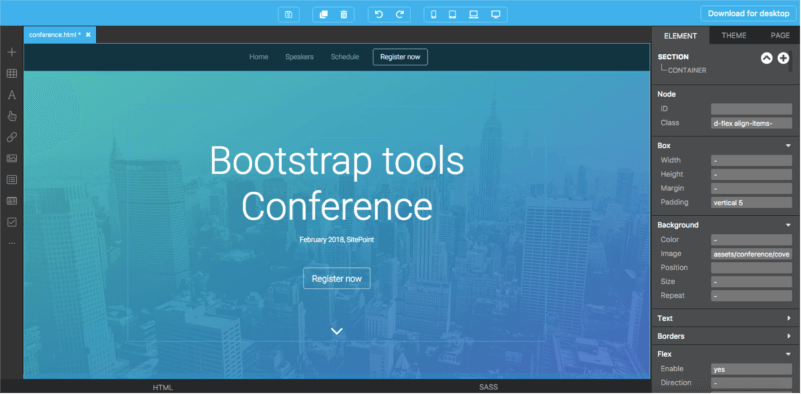 bootstrap builder desktop app