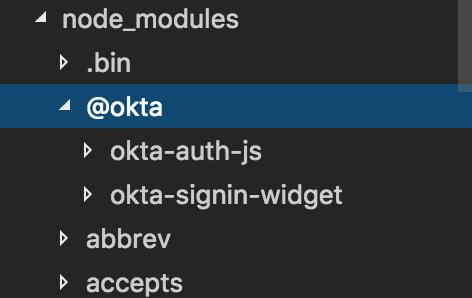 Okta in node_modules