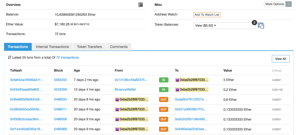 internal transaction ethereum