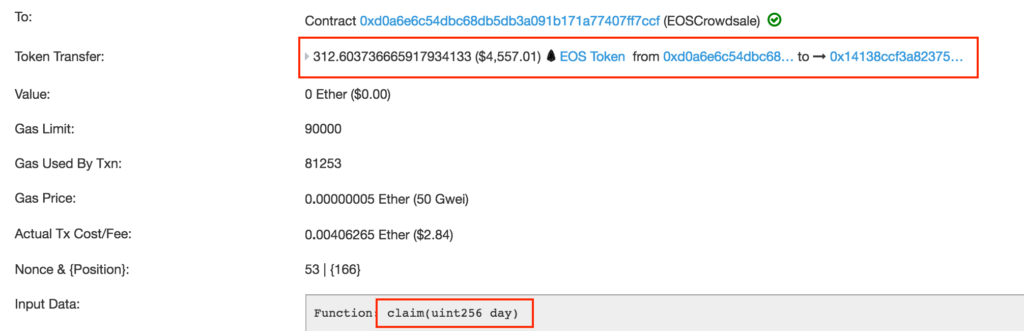 EOS crowdsale