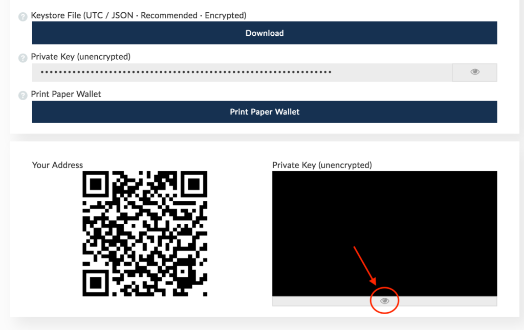 Revealing the private key