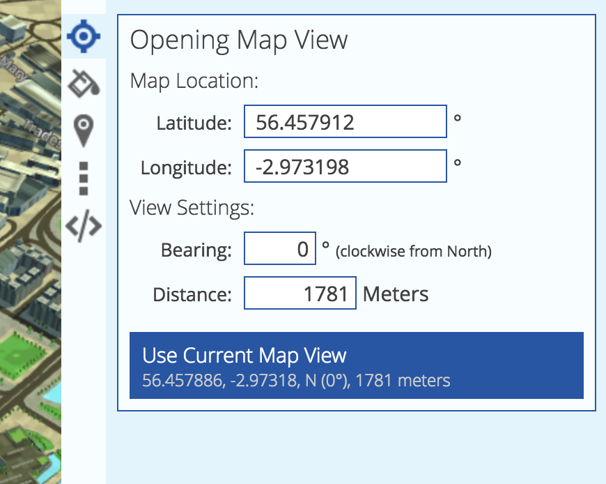 Setting the opening map view