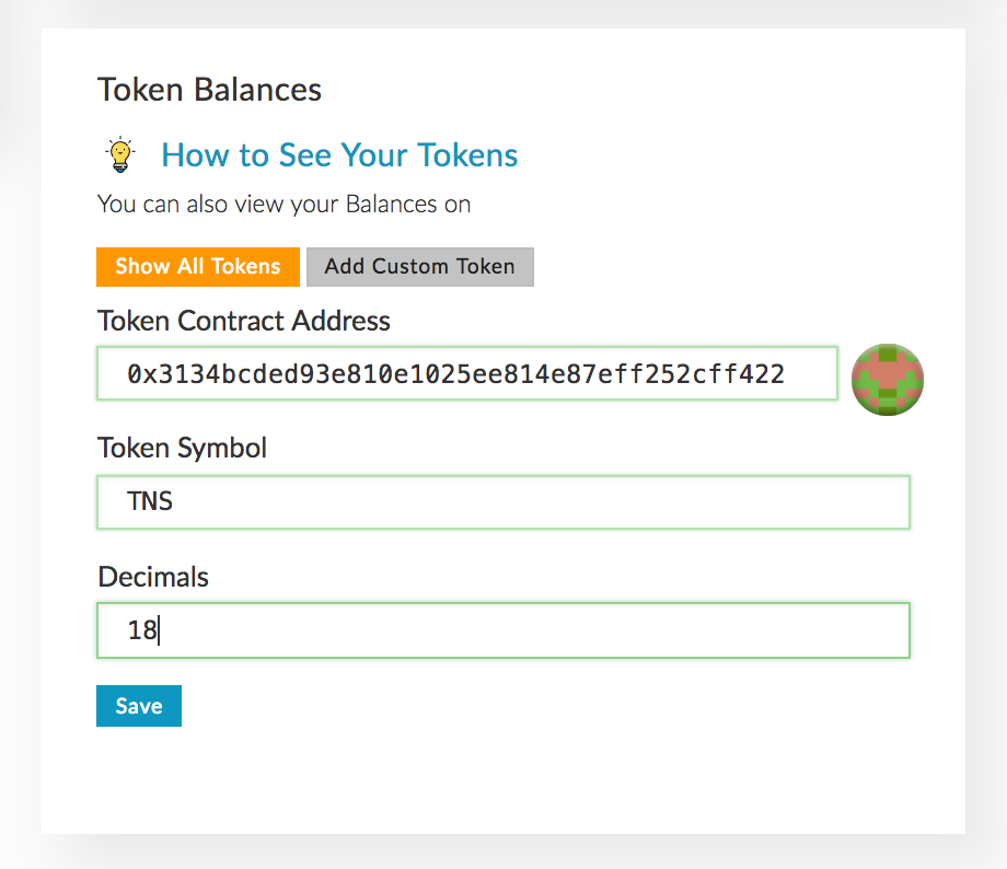 Adding a custom token in MEW