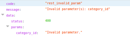 An invalid parameter error