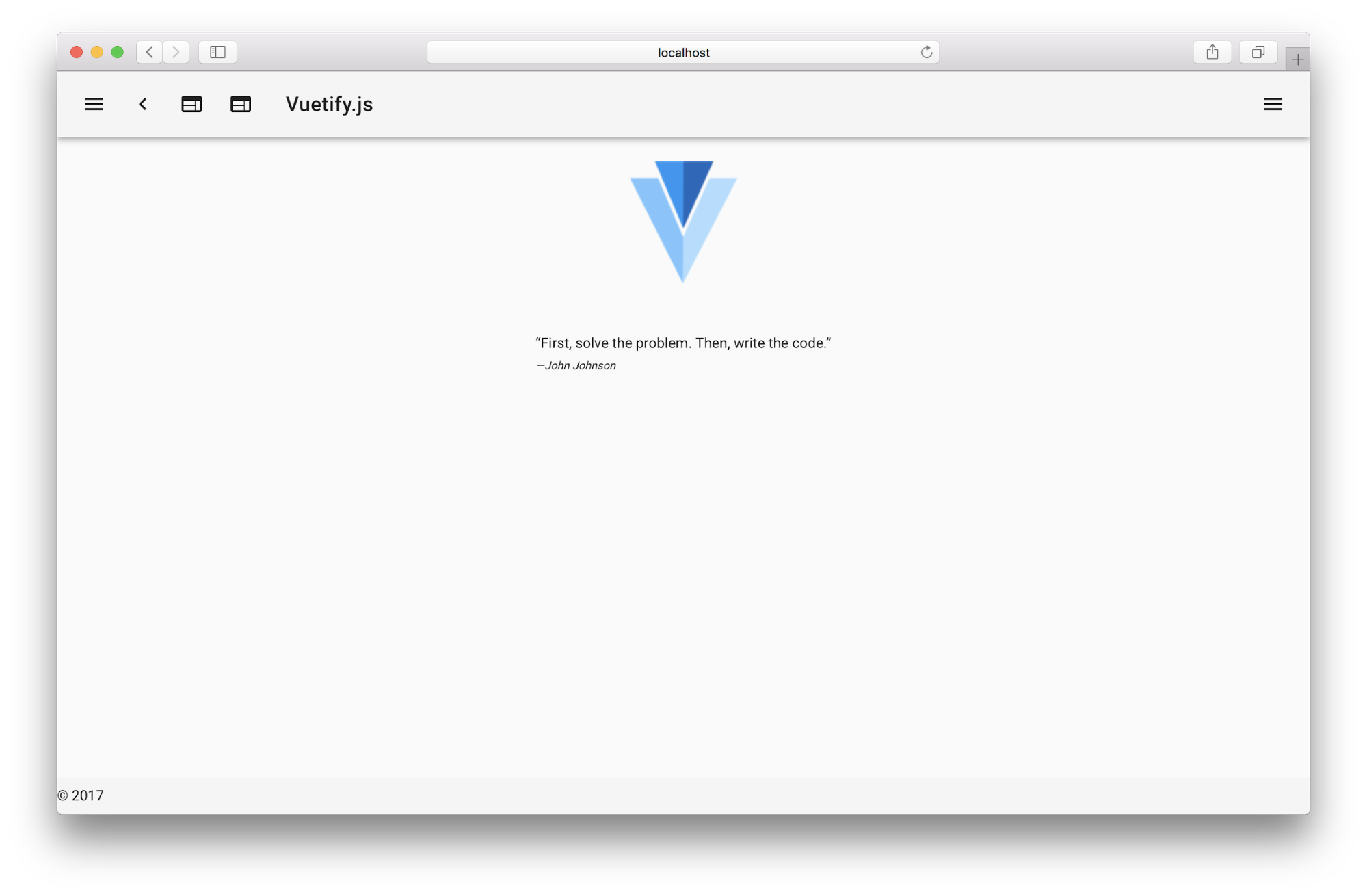 Vuetify page