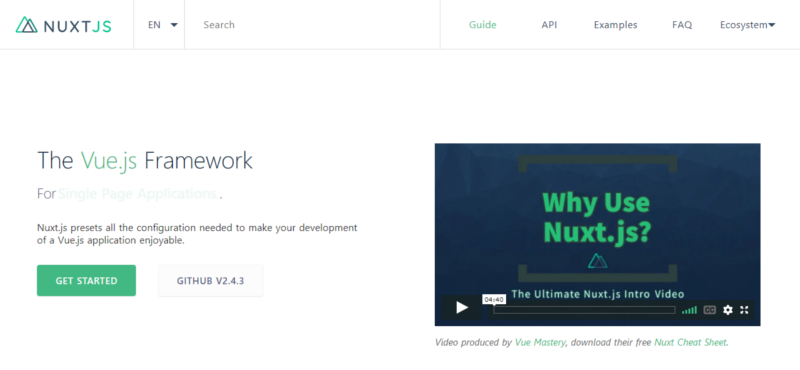 Nuxt.js framework