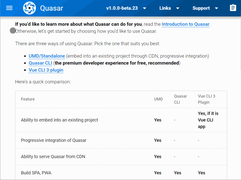 Introduction to Quasar Framework and Vue.js