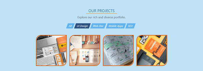 The Projects section