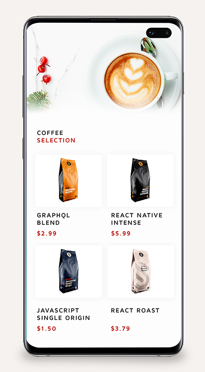 A mockup of our coffee comparison app