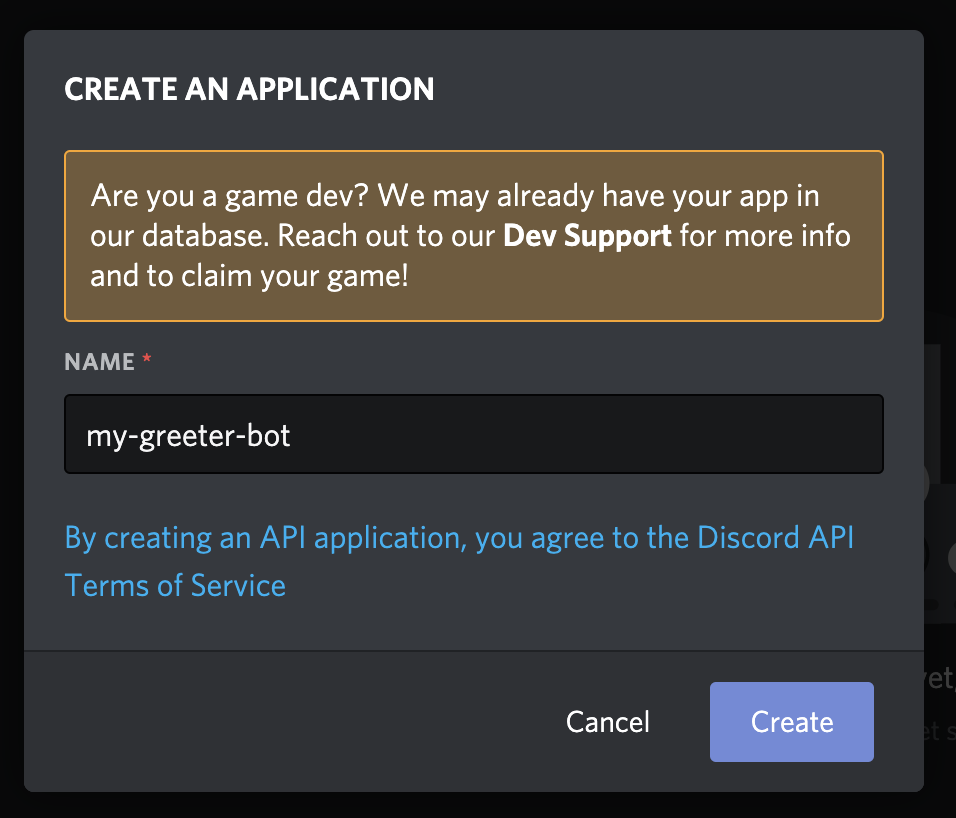 create application