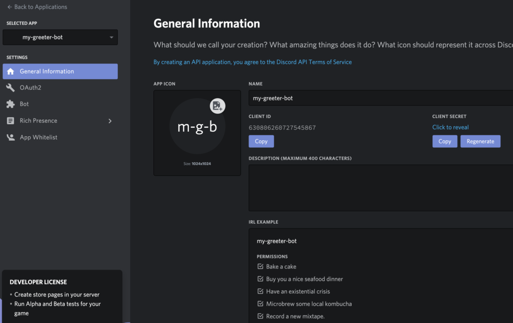 overview greeter bot