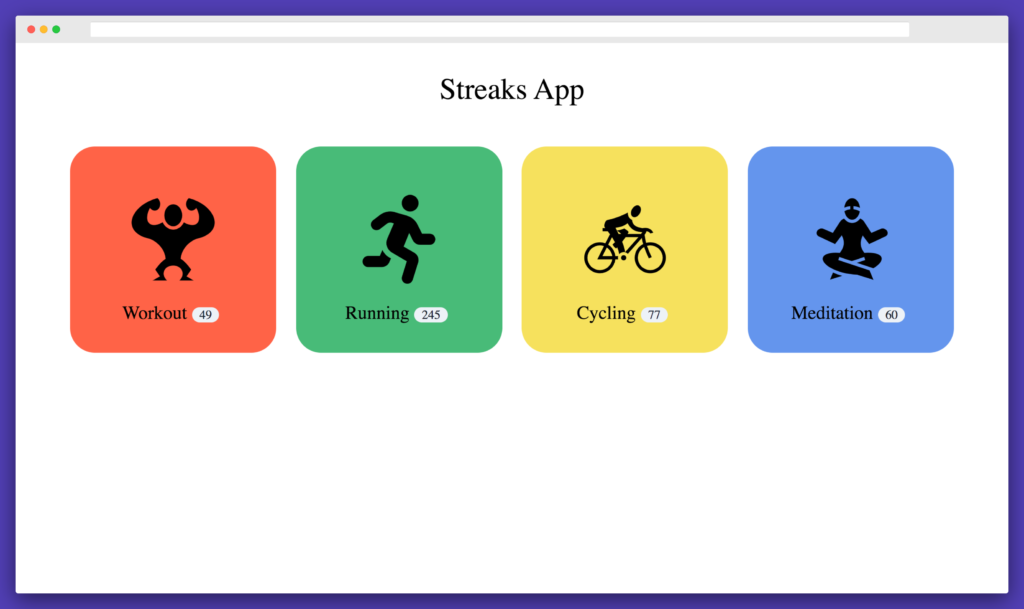 Streaks App - List Habits