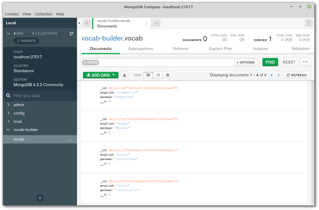 Mongo DB Compass GUI