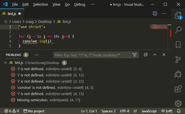 ESLint for VS Code