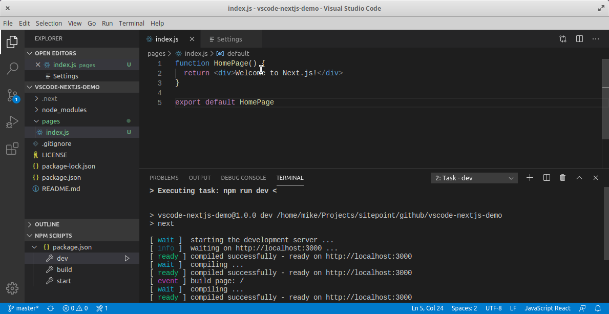 how to run javascript in visual studio code terminal