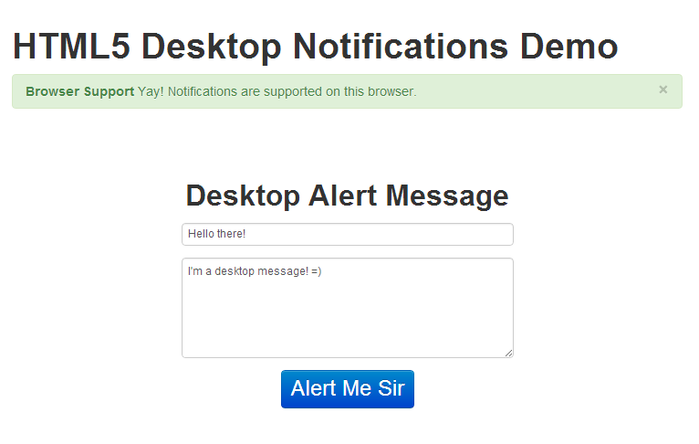 HTML5 Desktop Notifications Example — SitePoint